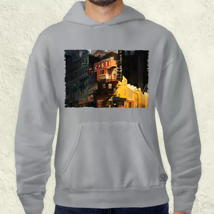 Pareidolia Logan város fantázia v2 férfi pulóver