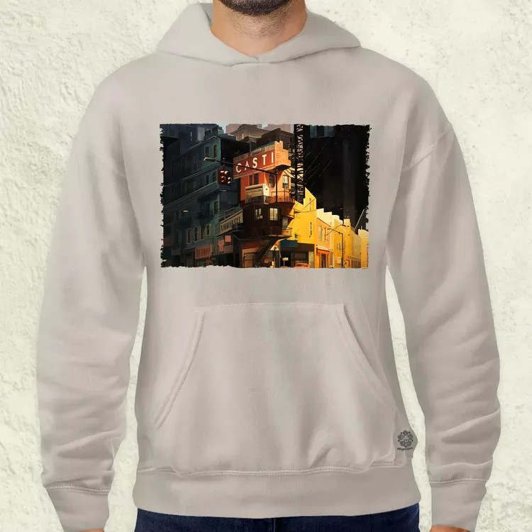 Pareidolia Logan város fantázia v2 férfi pulóver