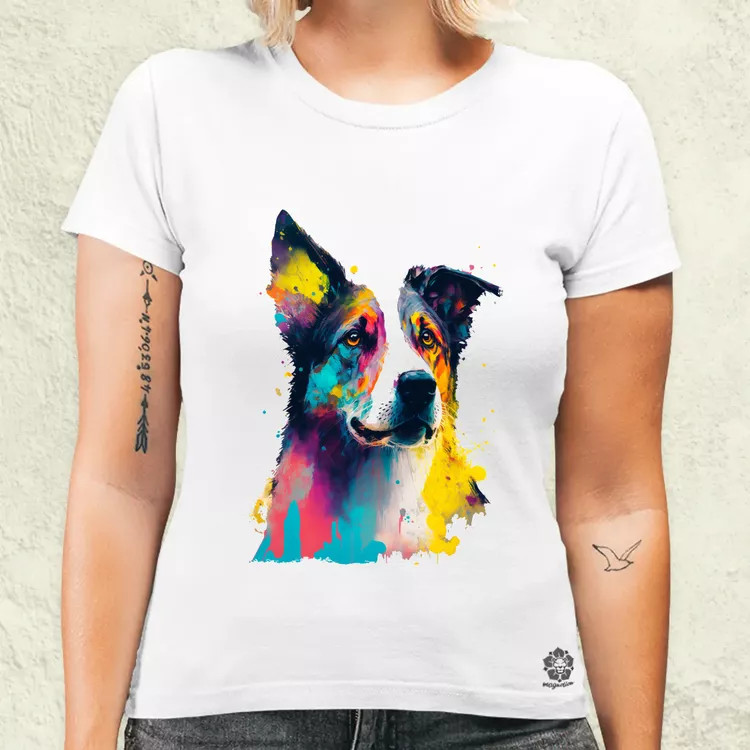 Border collie rajz v2 női póló