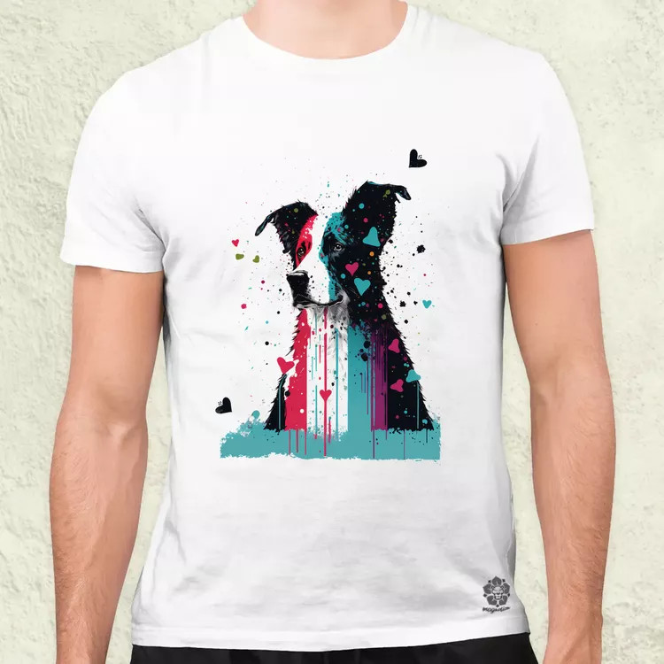 Border collie rajz v3 férfi póló