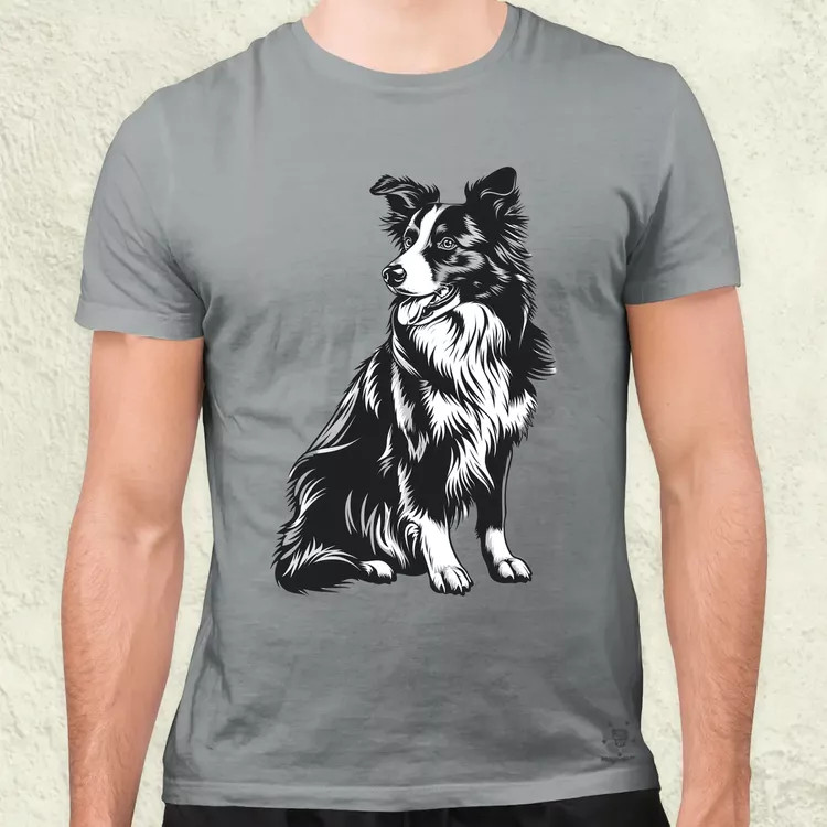 Border collie rajz v6 férfi póló