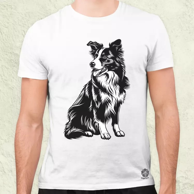 Border collie rajz v6 férfi póló