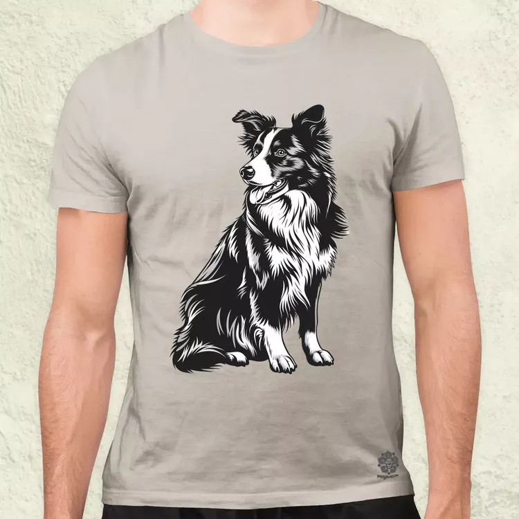 Border collie rajz v6 férfi póló