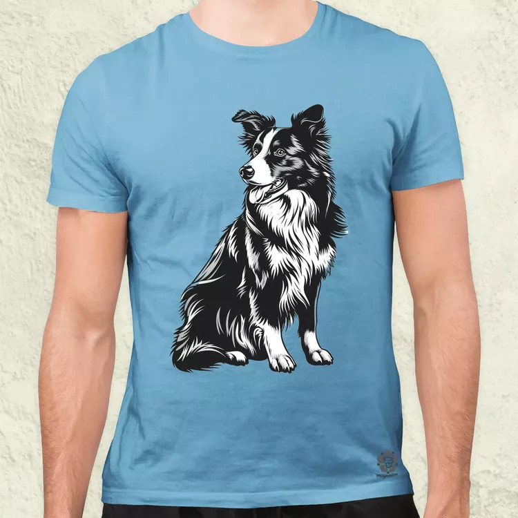 Border collie rajz v6 férfi póló