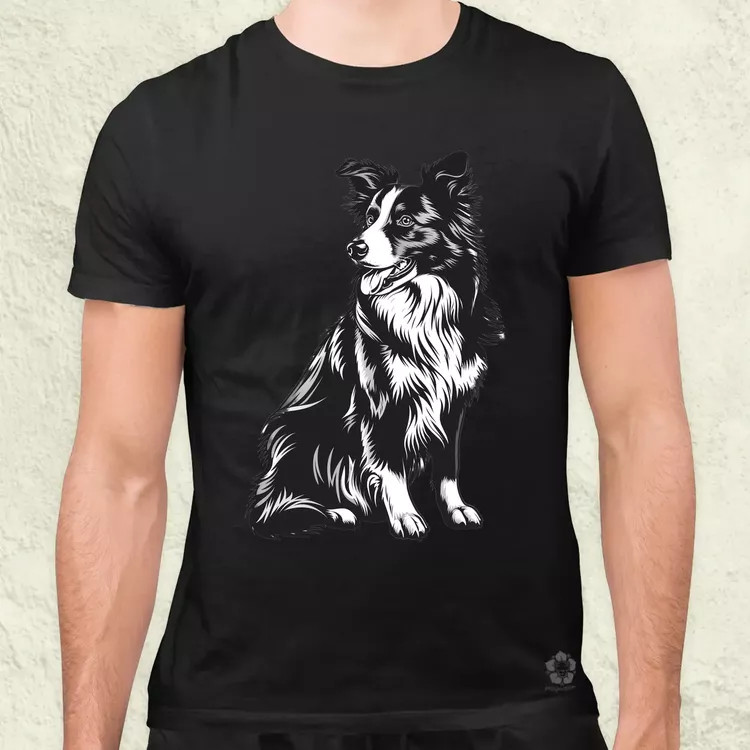 Border collie rajz v6 férfi póló