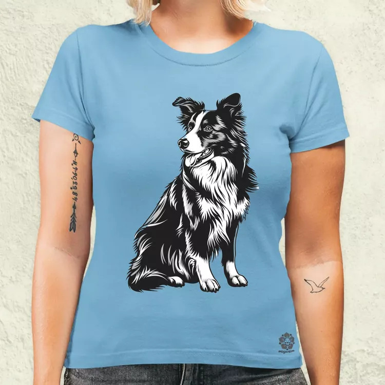 Border collie rajz v6 női póló