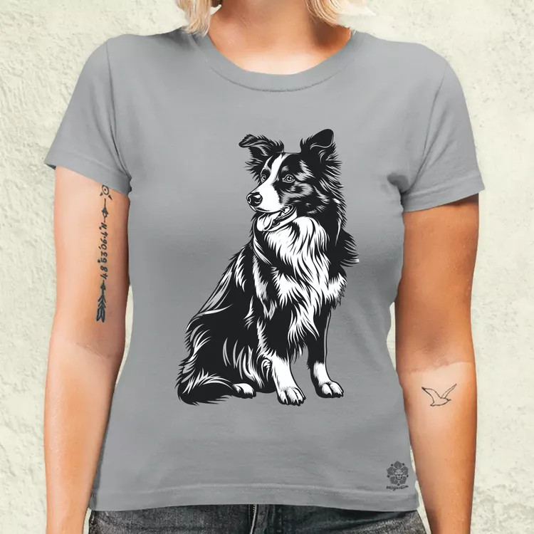 Border collie rajz v6 női póló
