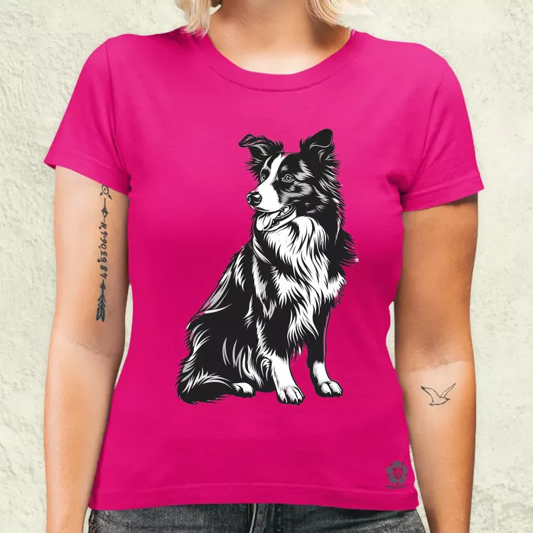 Border collie rajz v6 női póló