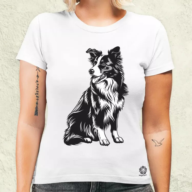 Border collie rajz v6 női póló