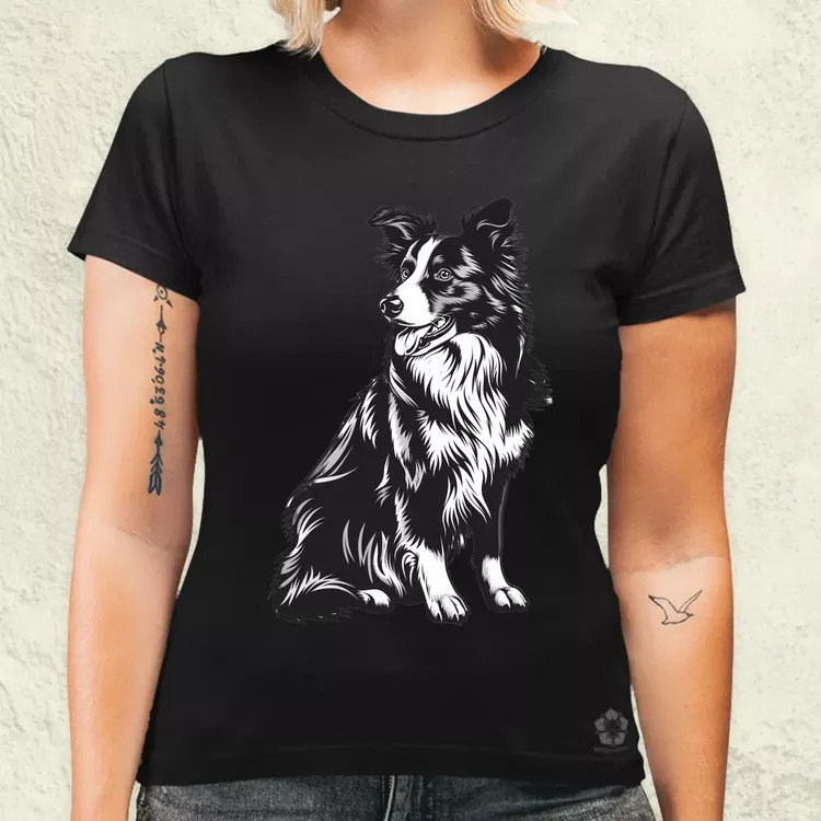 Border collie rajz v6 női póló