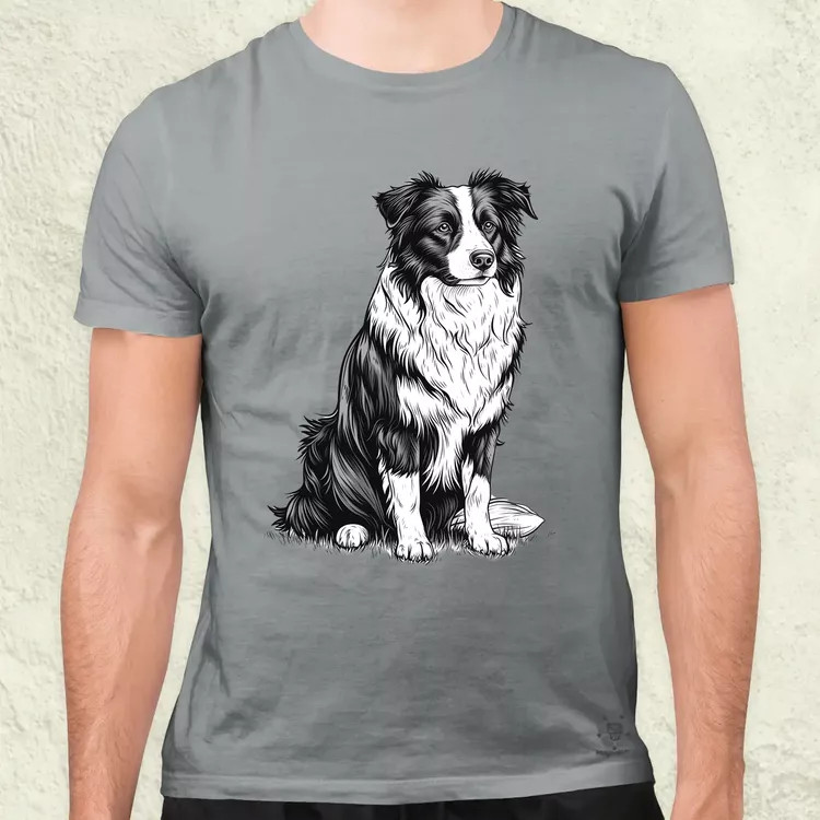 Border collie rajz v7 férfi póló