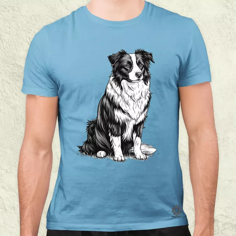 Border collie rajz v7 férfi póló