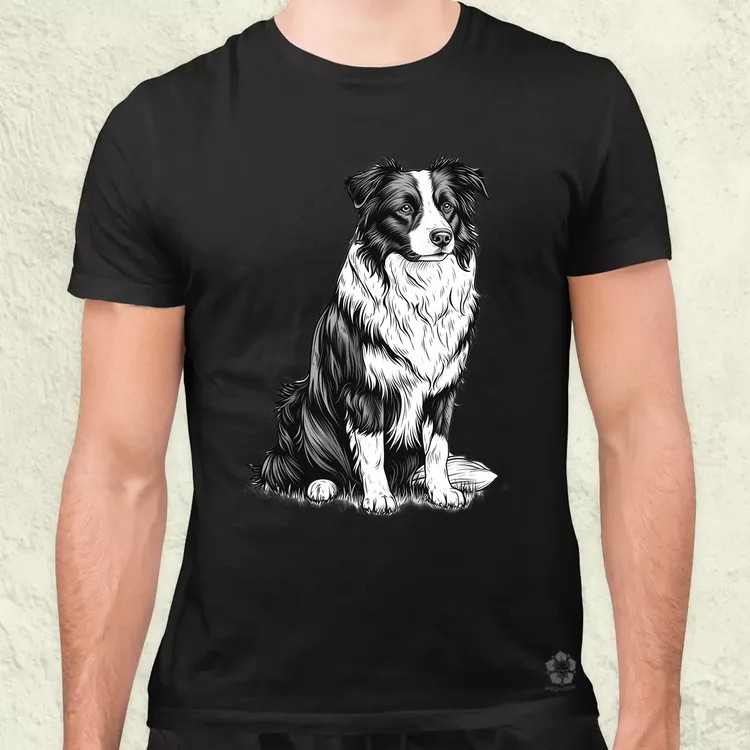 Border collie rajz v7 férfi póló