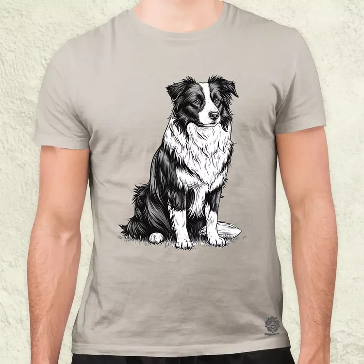 Border collie rajz v7 férfi póló