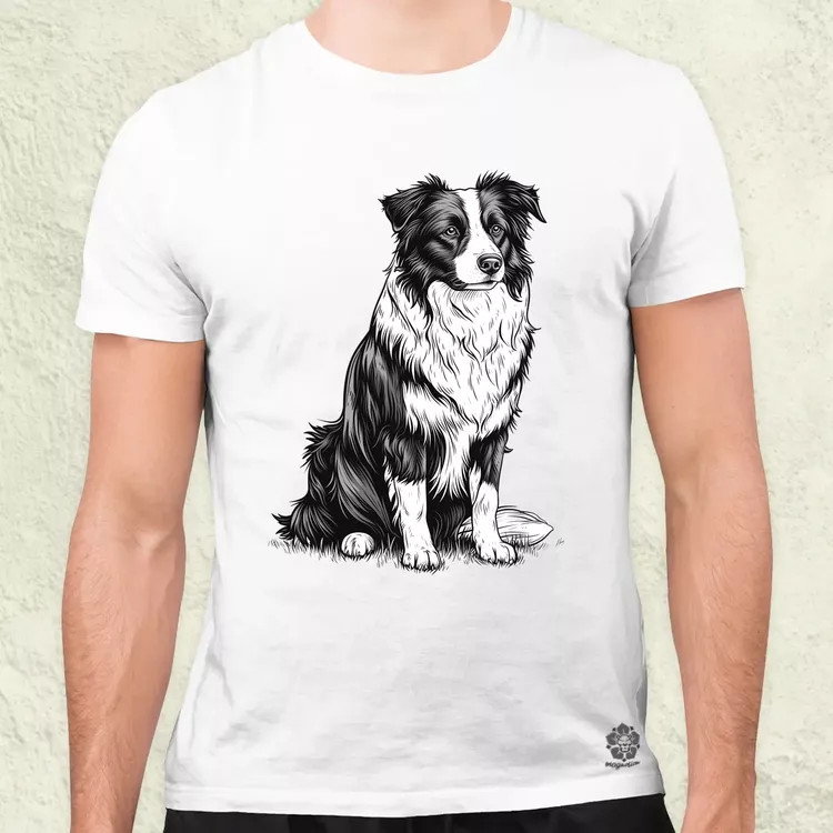 Border collie rajz v7 férfi póló