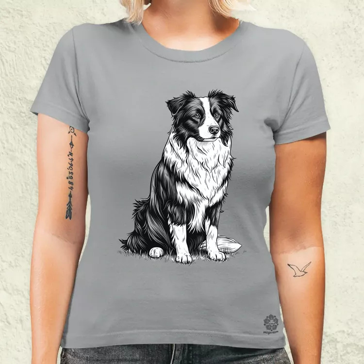 Border collie rajz v7 női póló