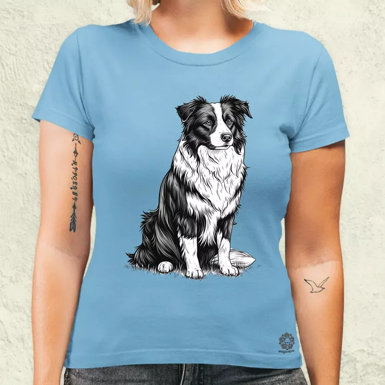 Border collie rajz v7 női póló