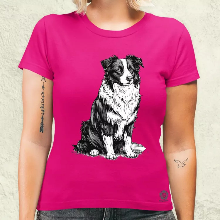 Border collie rajz v7 női póló
