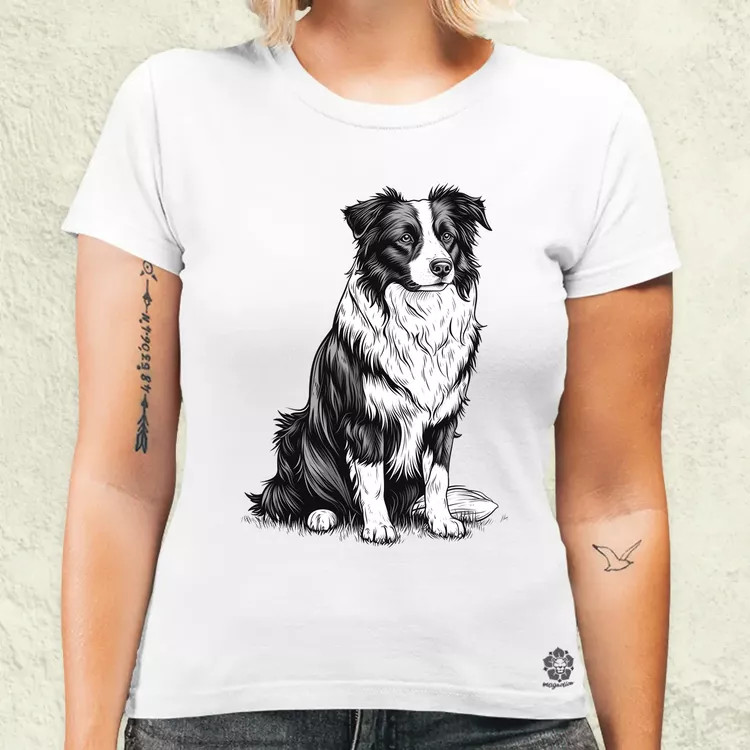 Border collie rajz v7 női póló