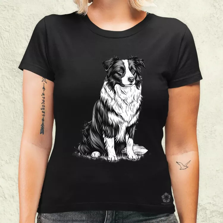 Border collie rajz v7 női póló