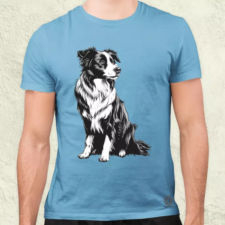 Border collie rajz v8 férfi póló