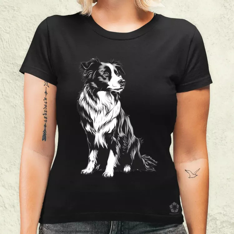 Border collie rajz v8 női póló