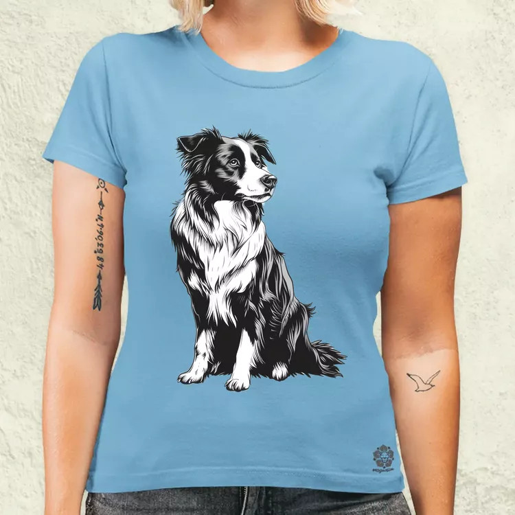 Border collie rajz v8 női póló