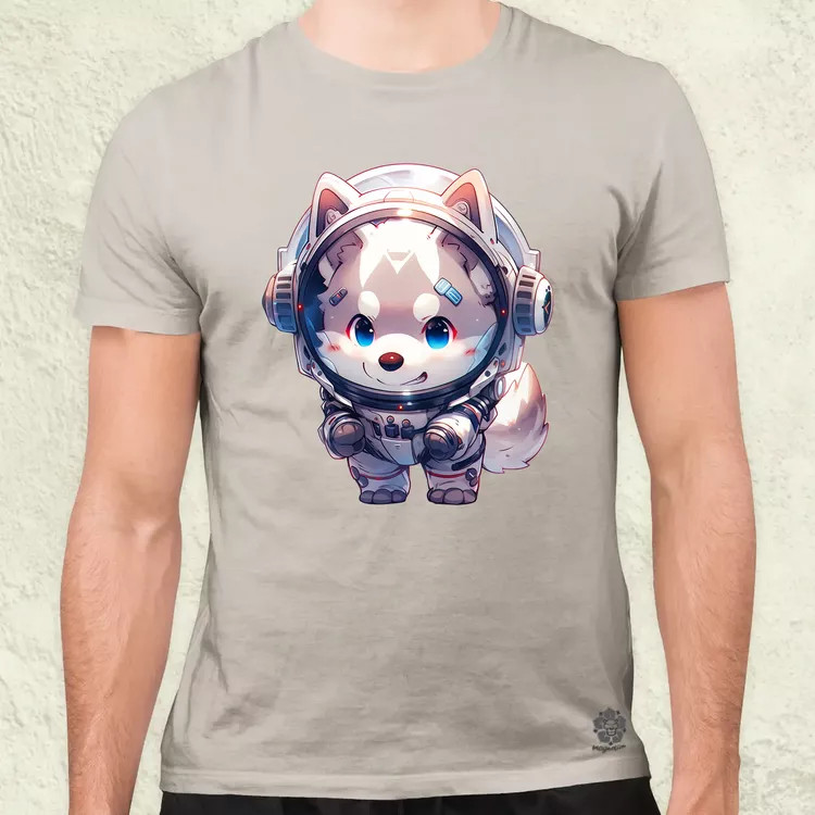 Chibi asztronauta Husky v1 férfi póló