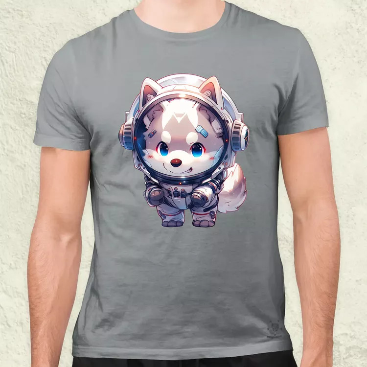 Chibi asztronauta Husky v1 férfi póló