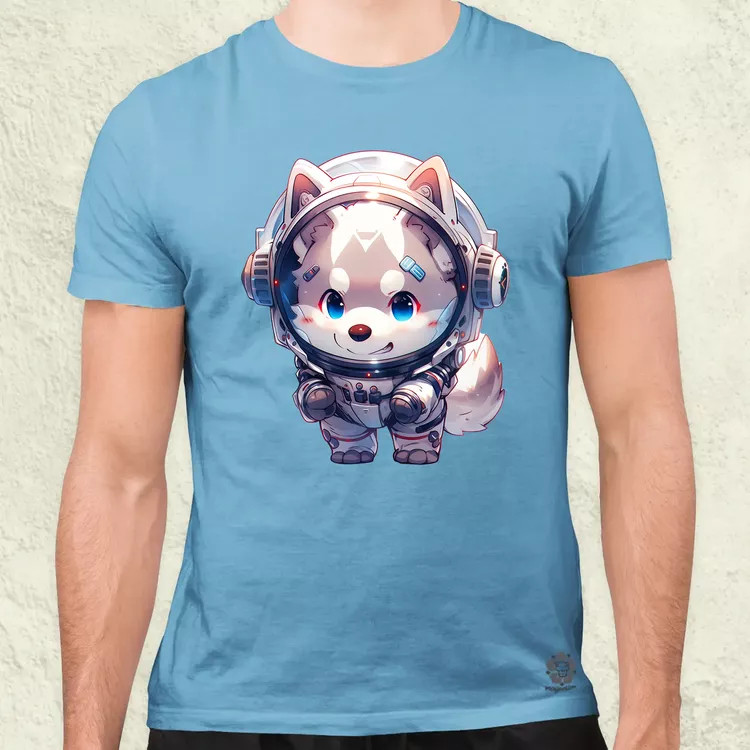 Chibi asztronauta Husky v1 férfi póló