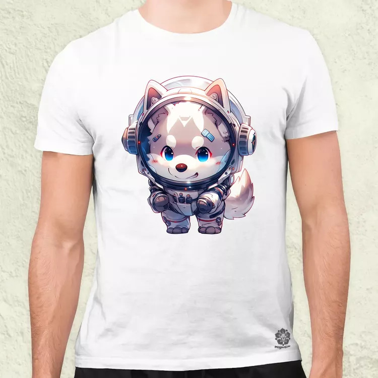 Chibi asztronauta Husky v1 férfi póló