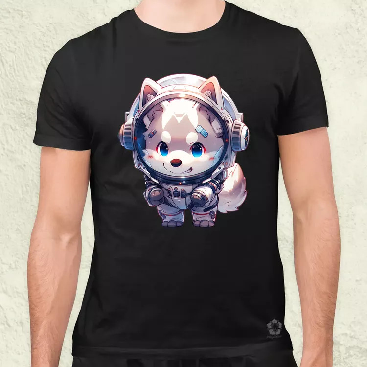 Chibi asztronauta Husky v1 férfi póló