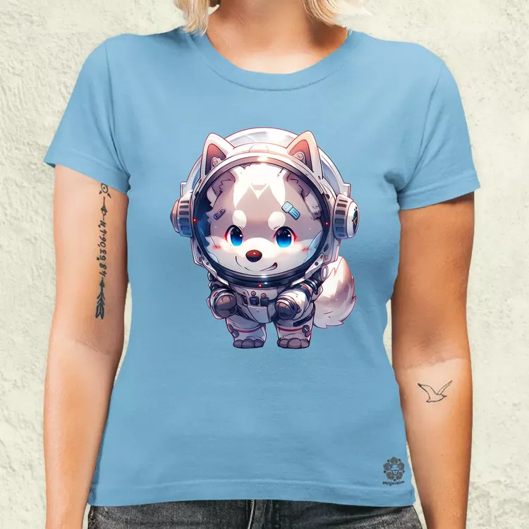 Chibi asztronauta Husky v1 női póló