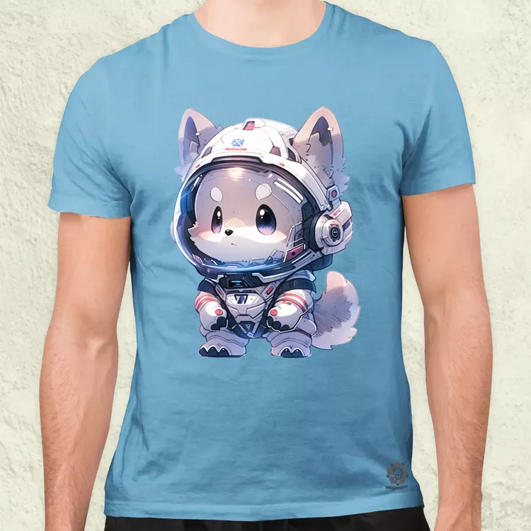 Chibi asztronauta Husky v2 férfi póló