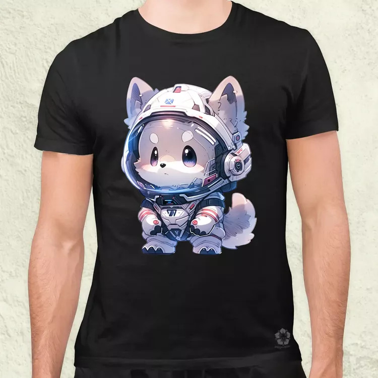 Chibi asztronauta Husky v2 férfi póló