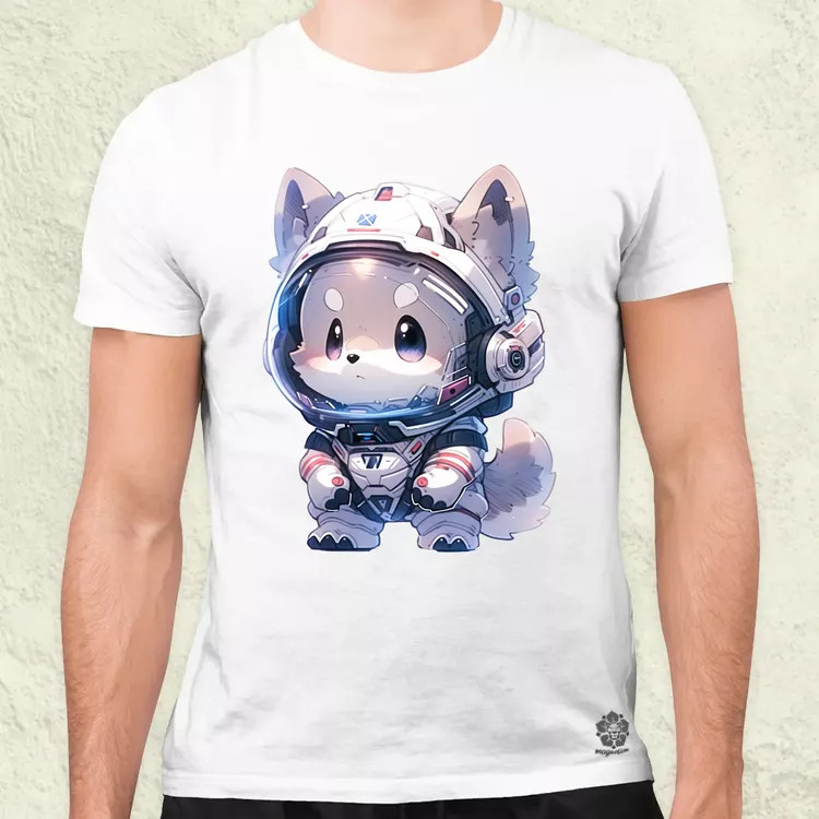 Chibi asztronauta Husky v2 férfi póló