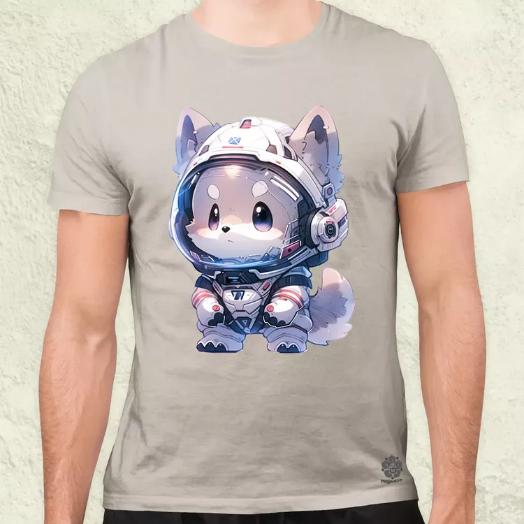Chibi asztronauta Husky v2 férfi póló