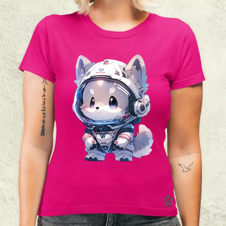 Chibi asztronauta Husky v2 női póló