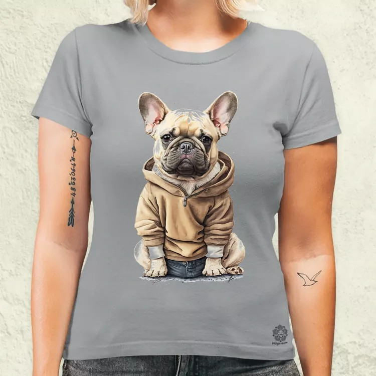 Francia bulldog kölyök v1 női póló