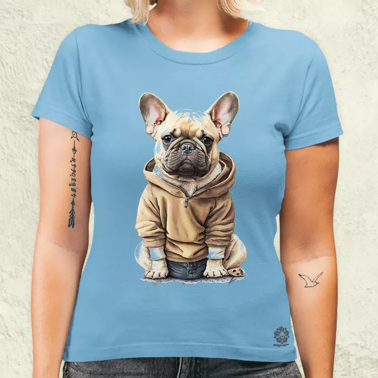 Francia bulldog kölyök v1 női póló