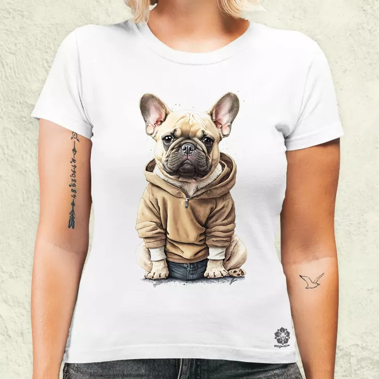 Francia bulldog kölyök v1 női póló