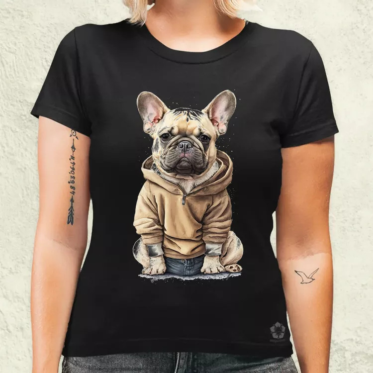 Francia bulldog kölyök v1 női póló