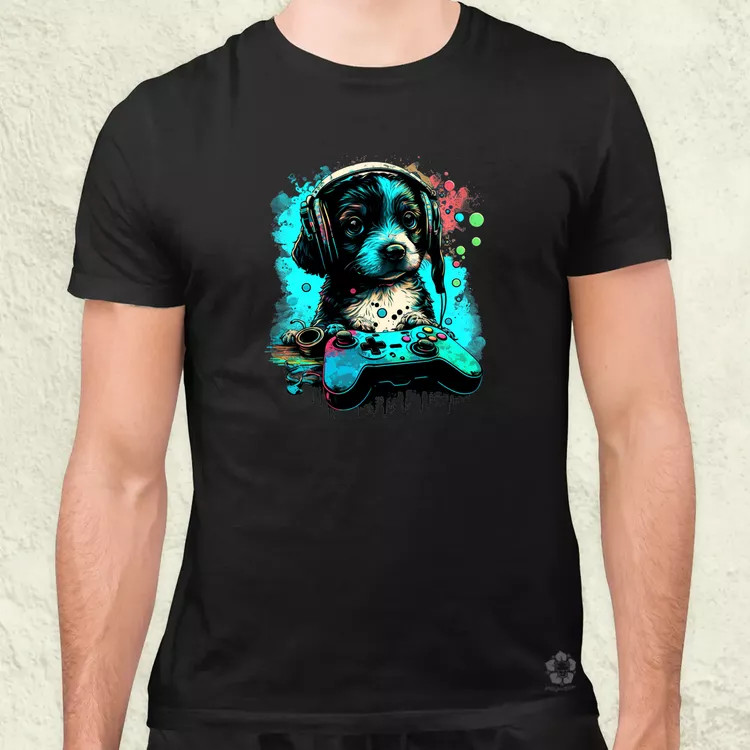Gamer kutya v1 férfi póló
