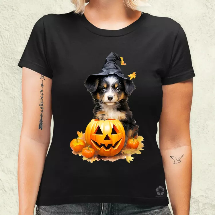 Halloween tök és kutyus v1 női póló