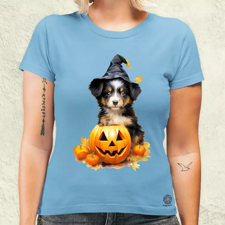 Halloween tök és kutyus v1 női póló