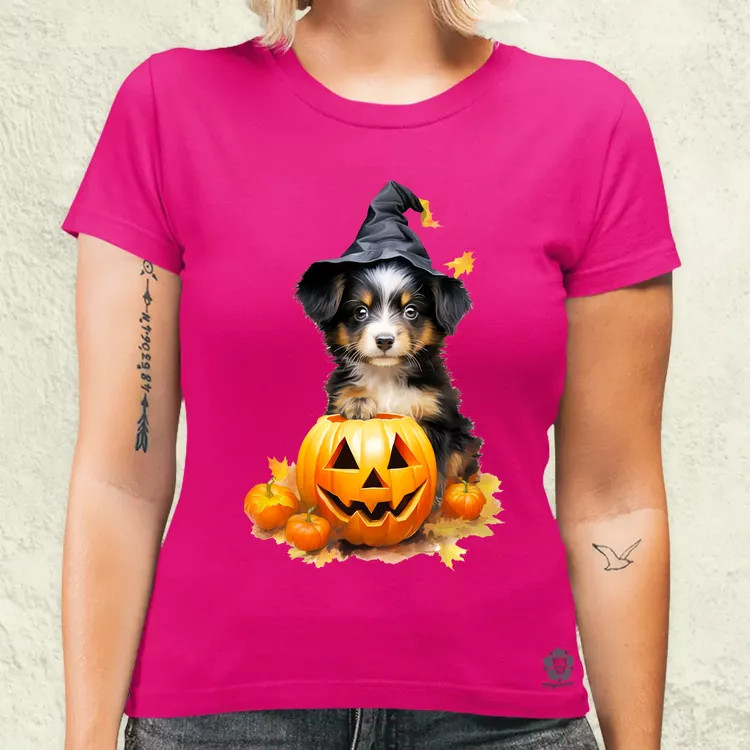 Halloween tök és kutyus v1 női póló