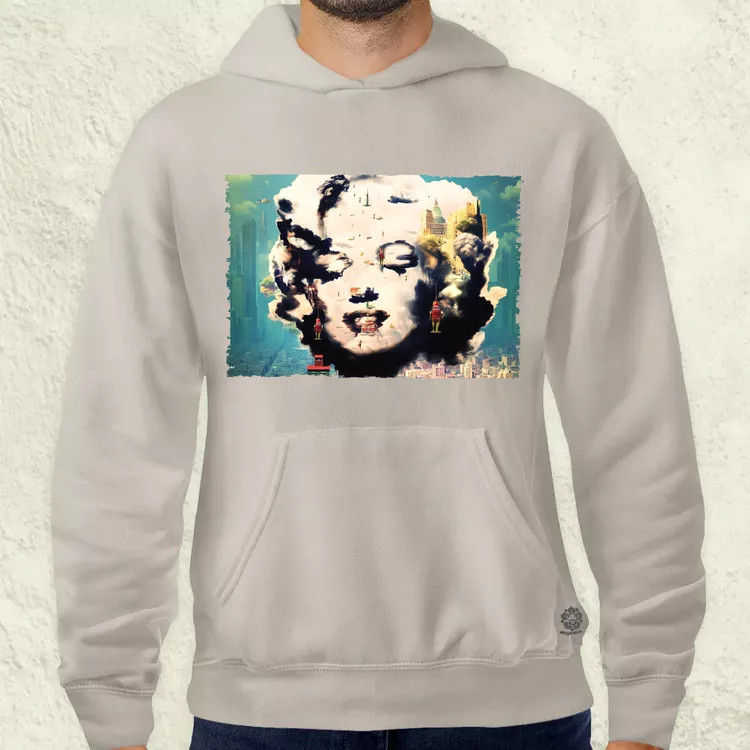 Pareidolia Marilyn Monroe város fantázia v5 férfi pulóver