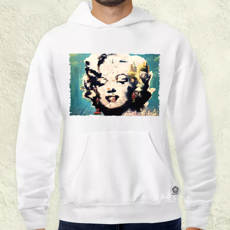 Pareidolia Marilyn Monroe város fantázia v5 férfi pulóver