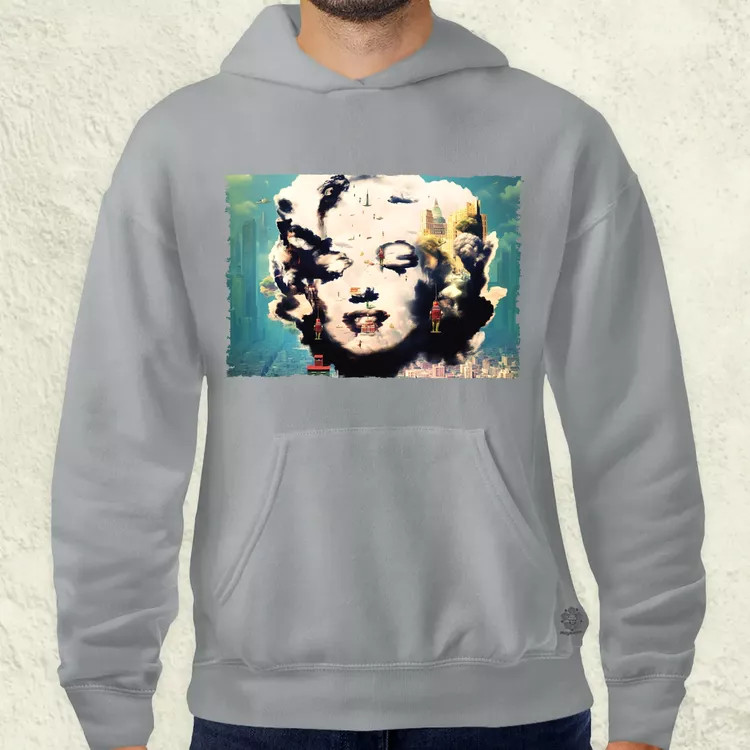 Pareidolia Marilyn Monroe város fantázia v5 férfi pulóver