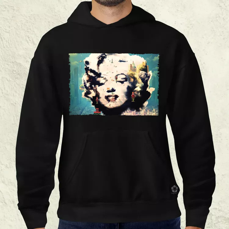 Pareidolia Marilyn Monroe város fantázia v5 férfi pulóver
